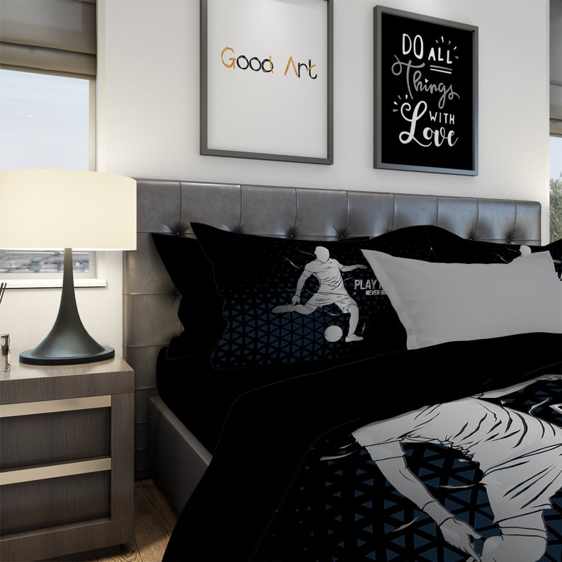 Soccer Bedding Football Duvet Cover Sports Bedding Athletic Etsy