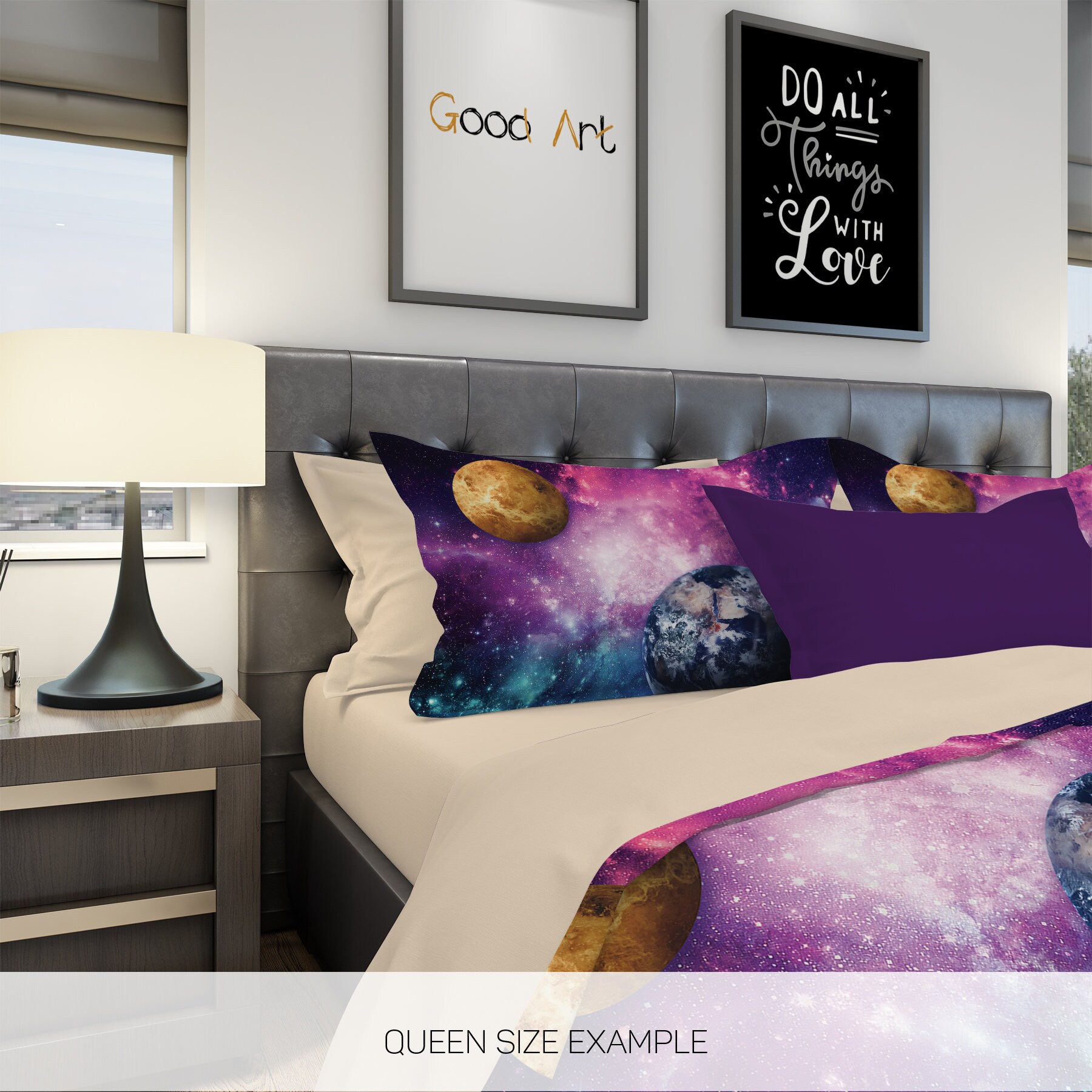 Galaxy Bedding Set Nebula Galaxy Bedding Galaxy Duvet Cover Etsy