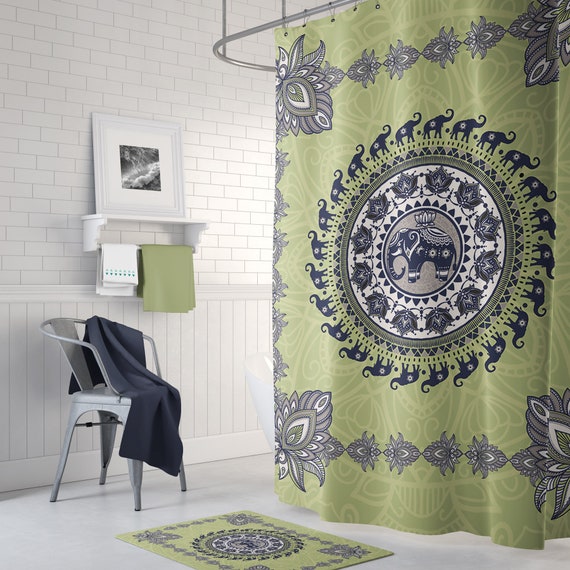 Elephant Bath Mat Bath Mat Set Green Bath Mat Bathroom Etsy