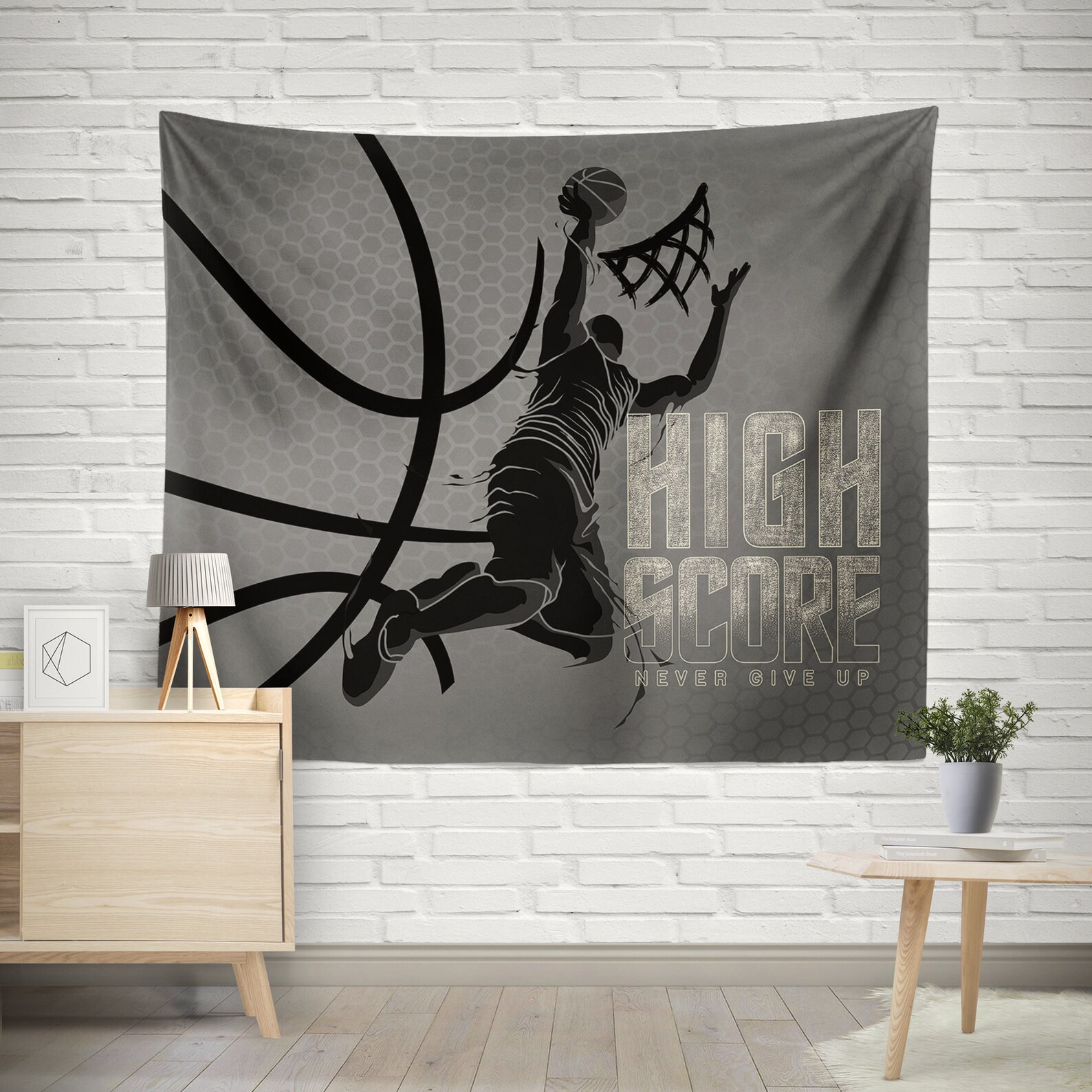 Basketball Tapestry Sport inspired Wall Hanging Wall decor Etsy