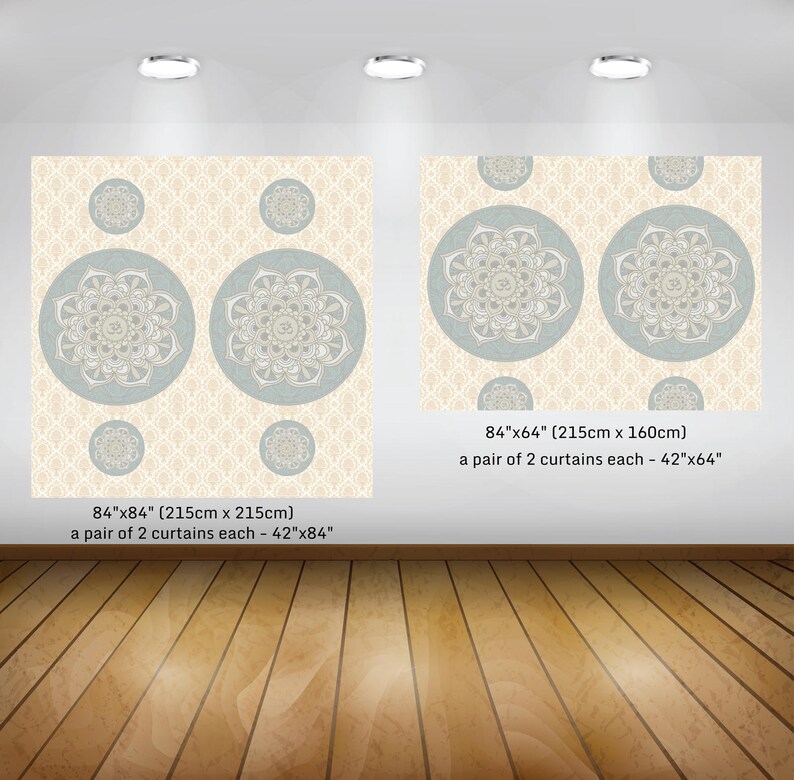 Sacred Om Boho Chic Window Curtain,Window Treatment,Rod Pocket Curtain,Blue Bohemian Curtain,Room Decor,Living Room Decor,Chakra Curtain