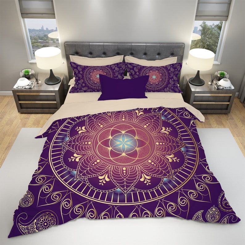 Mandala Boho Bedding MANDALA Duvet Cover Set Bohemian Etsy