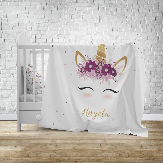 personalised unicorn blanket