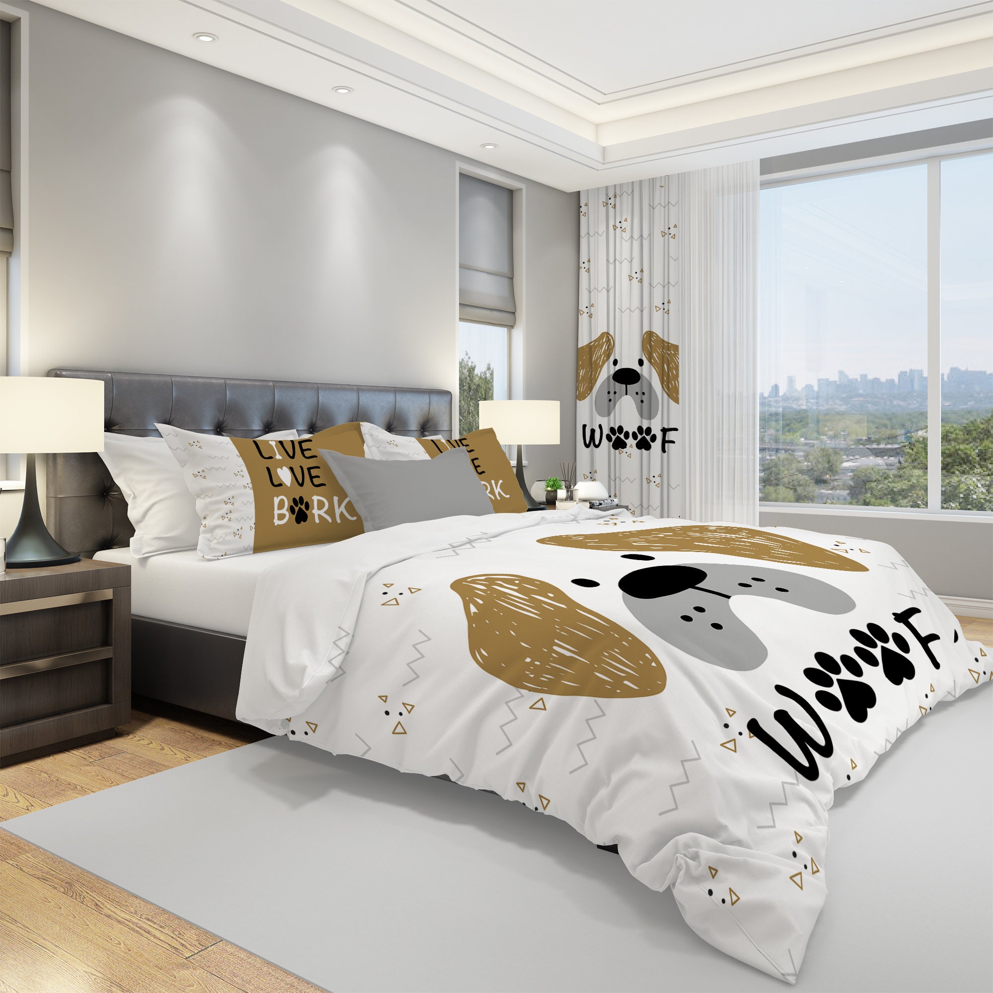 Pet Dogs Duvet Cover Dog Lover Duvet Cover Bedding Set Home Etsy UK