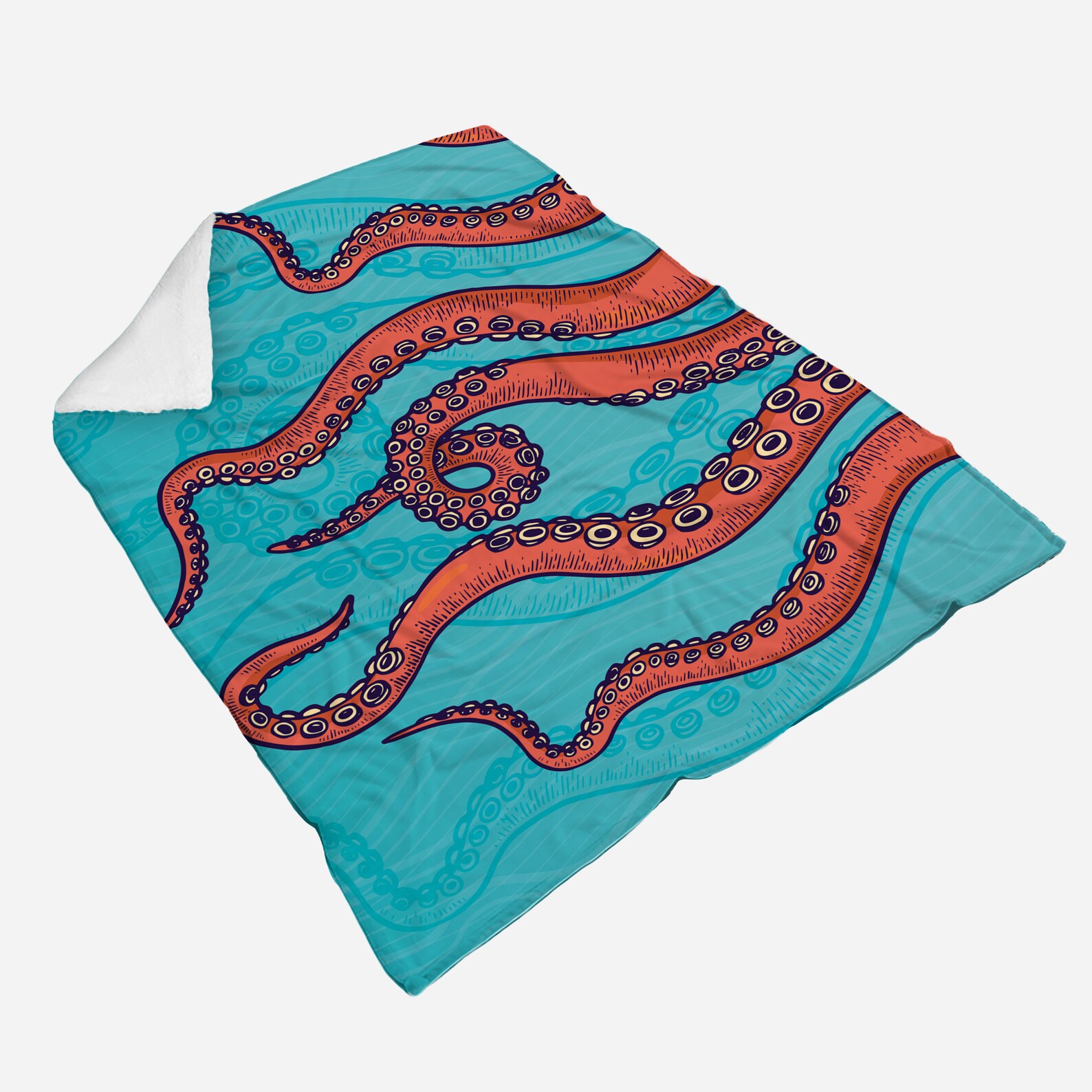Polar Fleece Blanket Octopus Blanket Tentacles Blanket Etsy