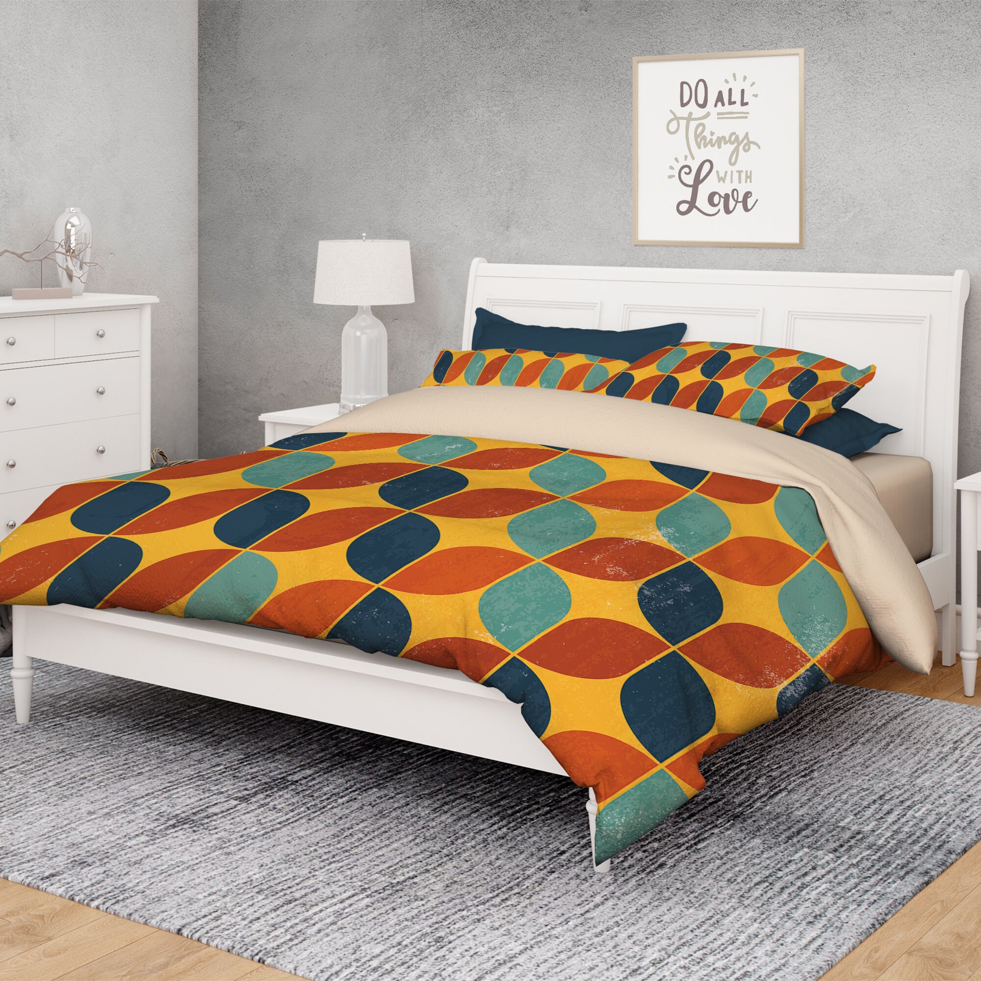 Retro Comforter Modern Comforter Set Retro Style Comforter Etsy