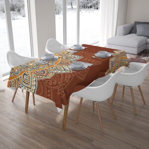 Boho Mandala Tablecloth, Boho Mandala Decor, Boho Living Room Decor, Colourful Mandala Tablecloth, Housewarming Gift, Mom Gift, Gift For Her