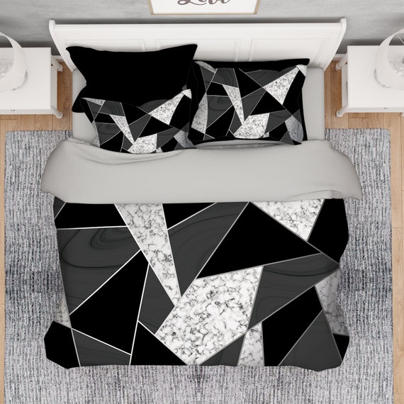 Geometric Pattern Cloth Storage Bag Zipper Grey Quilt Storage Bag