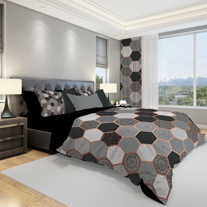 Picture of Geometric Bedding Modern Bedding Luxury Bedding Mandala - Etsy