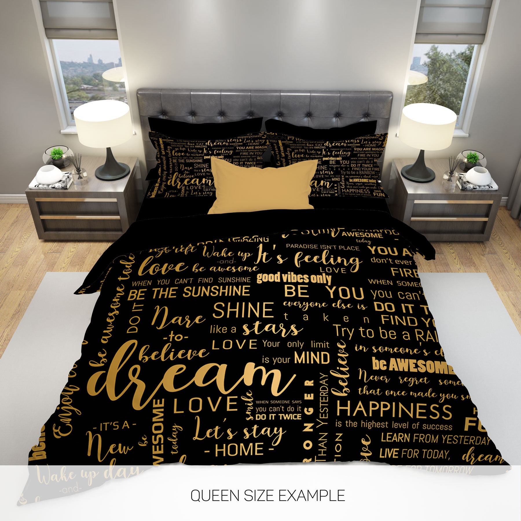 Quotes Comforter Modern Comforter Sign Comforter Queen Etsy
