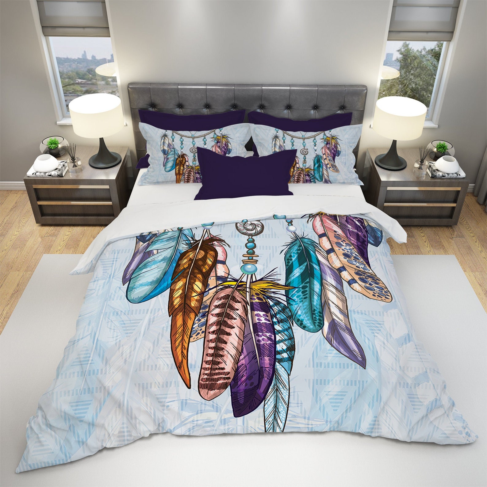 Dream Catcher Bedding Set Bohemian Bedding Boho Bedding Etsy