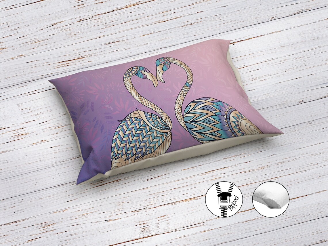 Flamingo Bedding Tropical Bedding Palm leaf Bedding Modern | Etsy