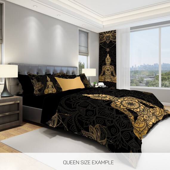 Gold Buddha Comforter Bohemian Comforter Queen Comofrter Etsy
