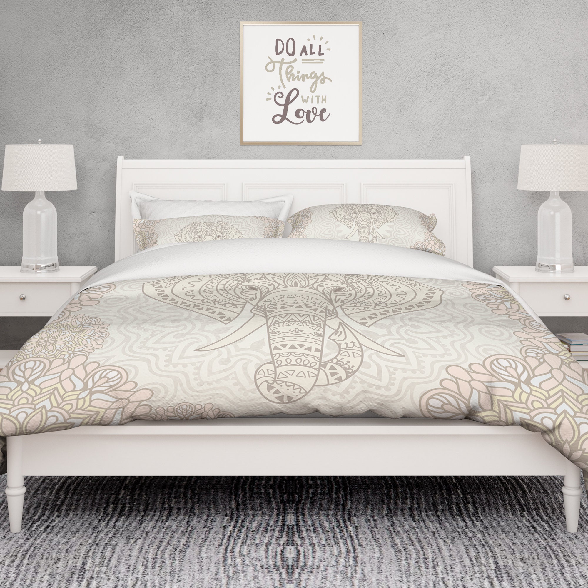 Elephant Comforter Elephant Boho Comforter Indian Comforter Etsy