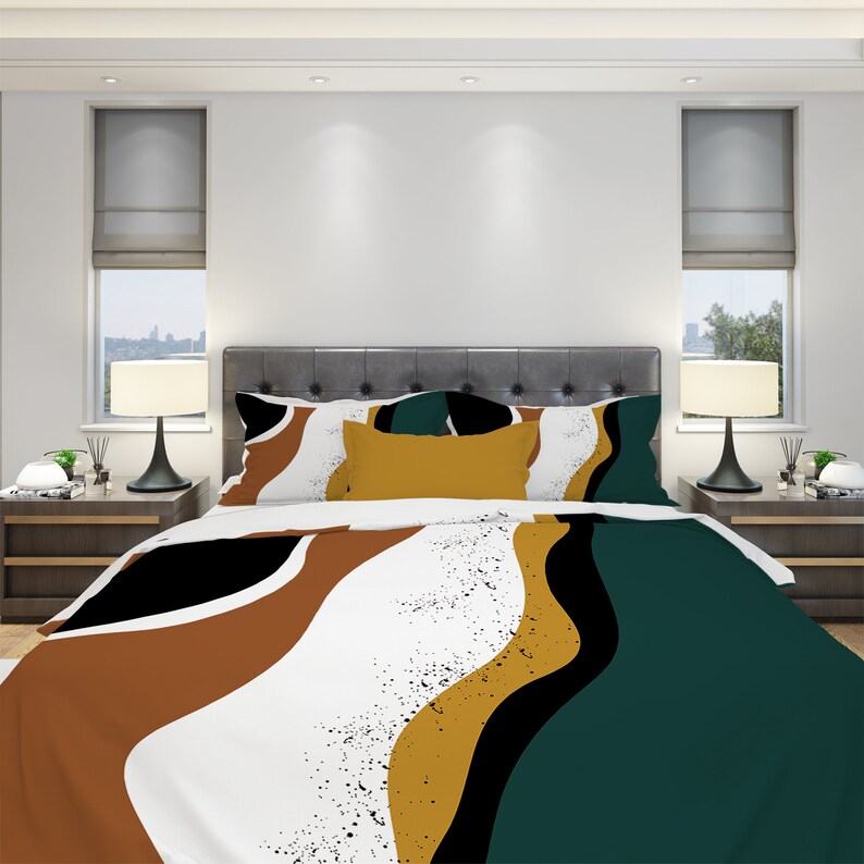 Modern Bedding Line Art Bedding Abstract Bedding Luxury Etsy