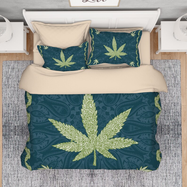 Marijuana Comforter Marijuana Duvet Weed Duvet Mary Jane Etsy