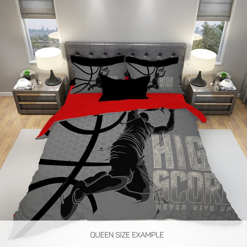 Basketball Bedding Sport Inspired For Boys Duvet Cover Kids Nba College
