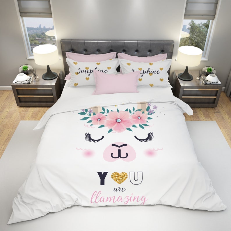 Llama Bedding Personalized Llama Bedding Kids Bedding ...