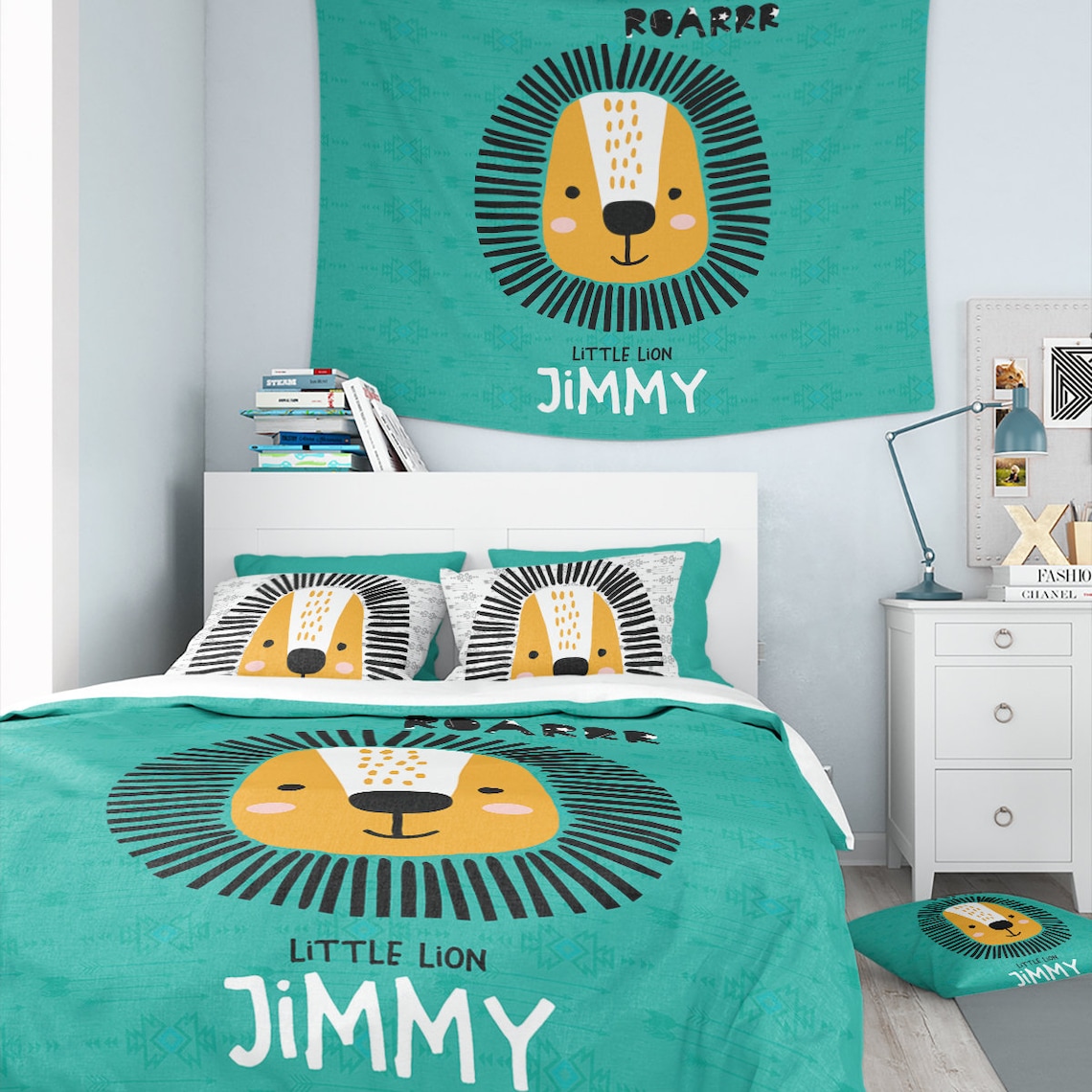 Lion Kids Bedding Lion Bedding Personalized Kids Bedding Etsy
