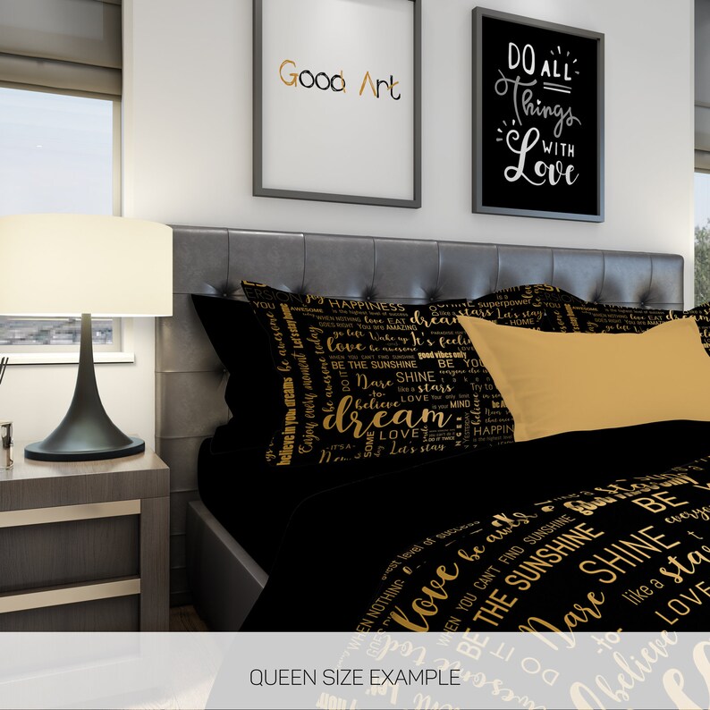 Quotes Bedding Sign Bedding Positive Quotes Bedding Modern Etsy