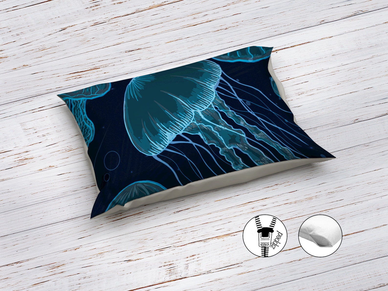 Jellyfish Bedding Blue Jellyfish Bedding Sea Bedding Ocean Etsy