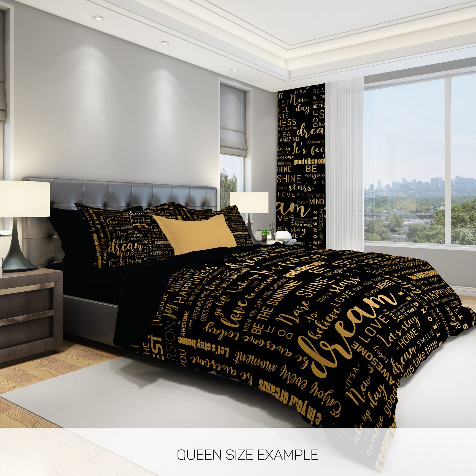 Quotes Bedding Sign Bedding Positive Quotes Bedding Modern Etsy