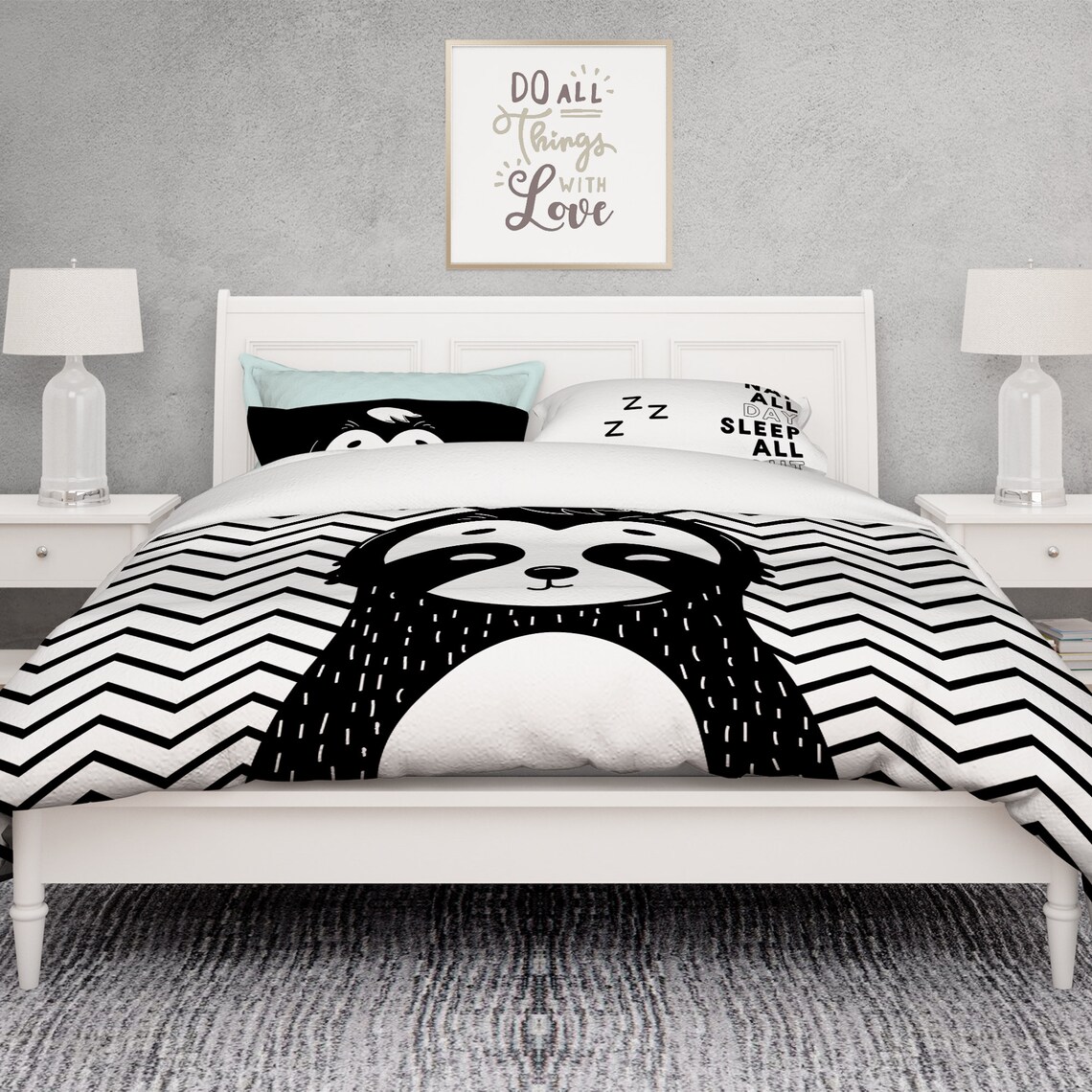 Sloth Comforter Modern Comforter Set Sloth Queen Comforter | Etsy