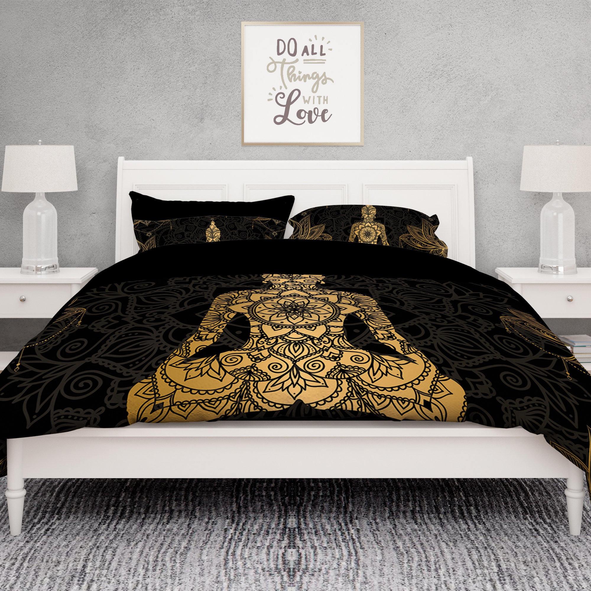Gold Buddha Comforter Bohemian Comforter Queen Comofrter Etsy