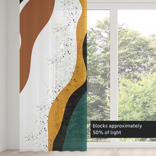 Modern Window Curtains Line Art Window Curtains Art Living Etsy
