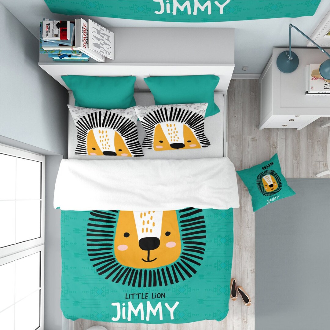 Lion Bedding Custom Lion Bedding Toddler Bedding Custom Boy Etsy