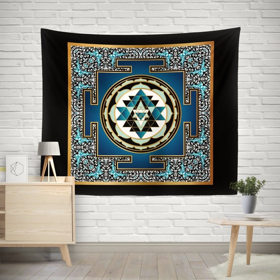 Sri Yantra Tapestry Sri Yantra Mandala Sacred Yantra Sri Yantra Wall Hanging Boho Tapestry Hippie Tapestry Chakra Yantra wall Tapestry Etsy Australia
