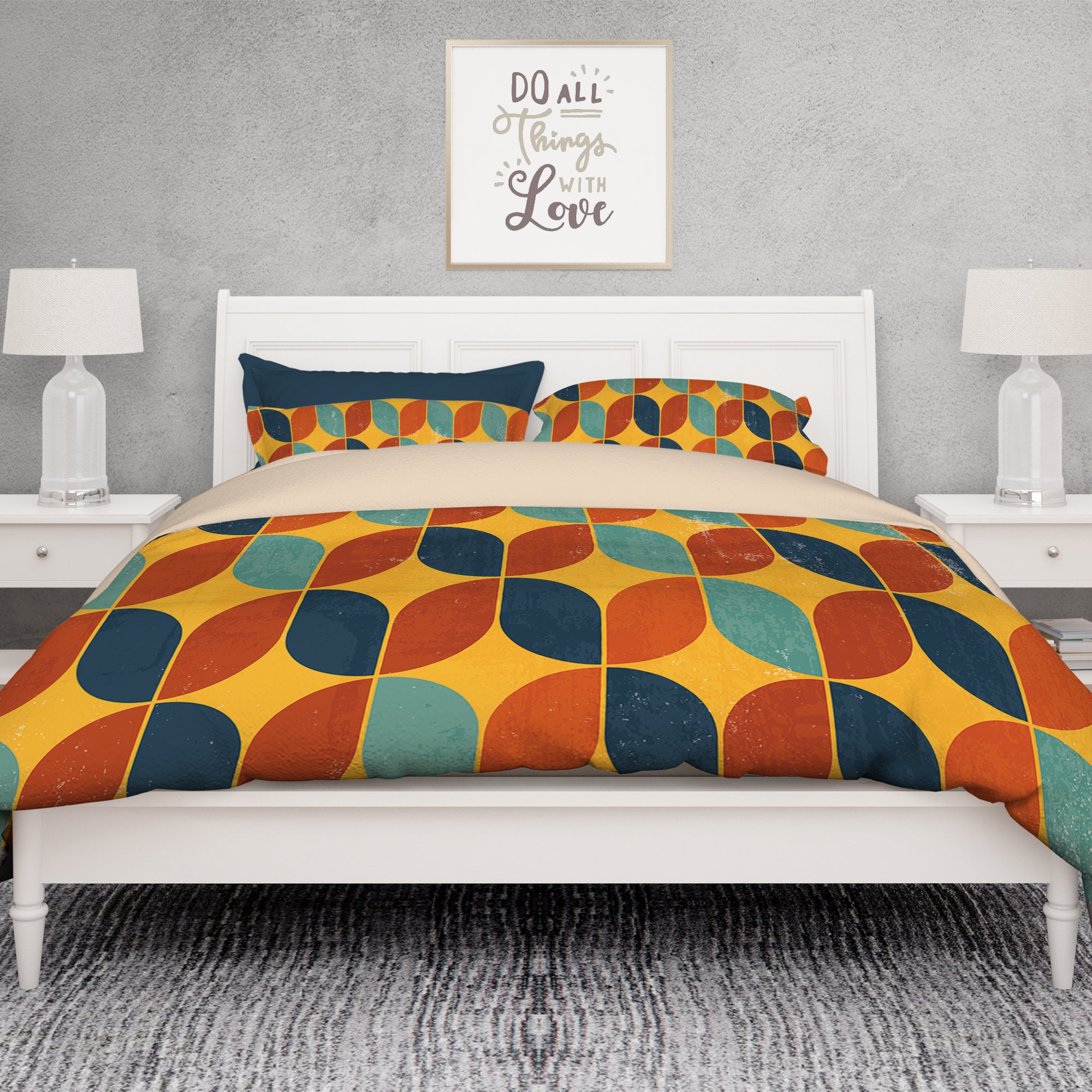 Retro Comforter Modern Comforter Set Retro Style Comforter Etsy