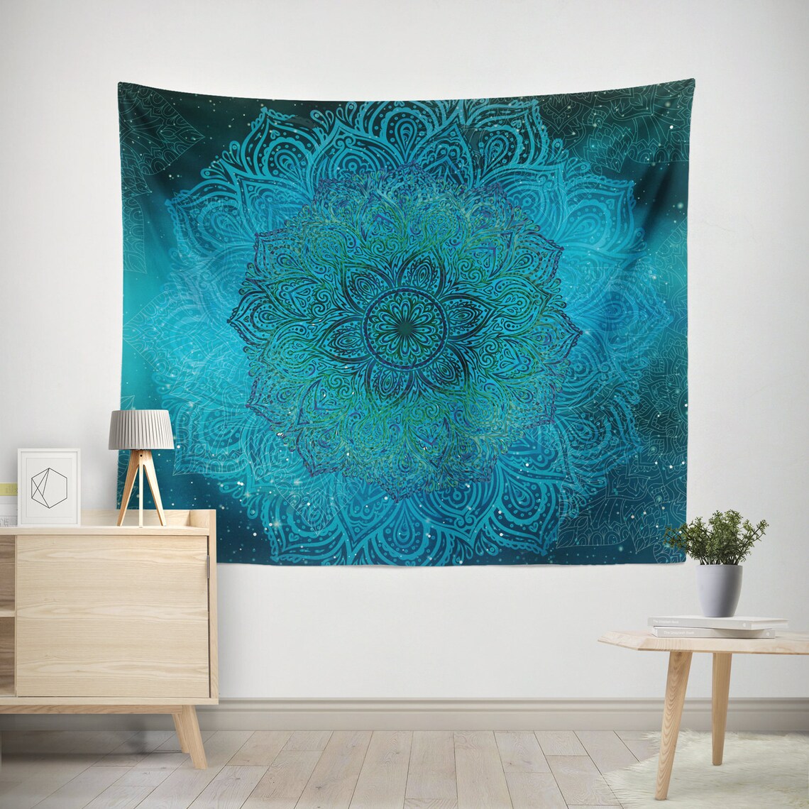 Mandala Tapestry Blue Mandala Tapestry Mandala Wall Hanging Etsy