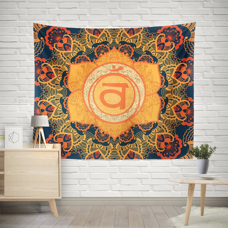 Mandala Tapestry Wall Hanging Orange Image 0
