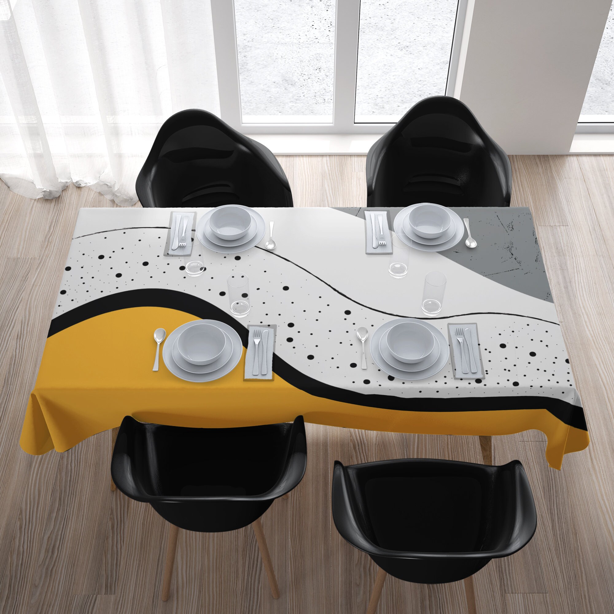 Line Art Tablecloth Modern Tablecloth Geometric Tablecloth Etsy