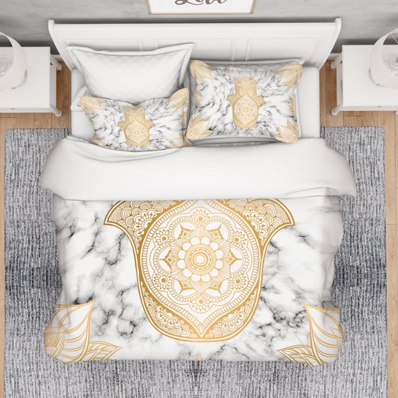 Marble Comforter Modern Comforter Set Boho Comforter Queen Etsy