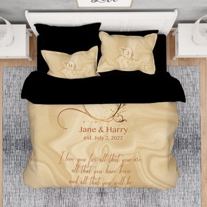 Custom Comforter Set, Initials Comforter, Monogram Comforter, Name And Co Comforter, Personalized Comforter, Anniversary Gift,King Comforter