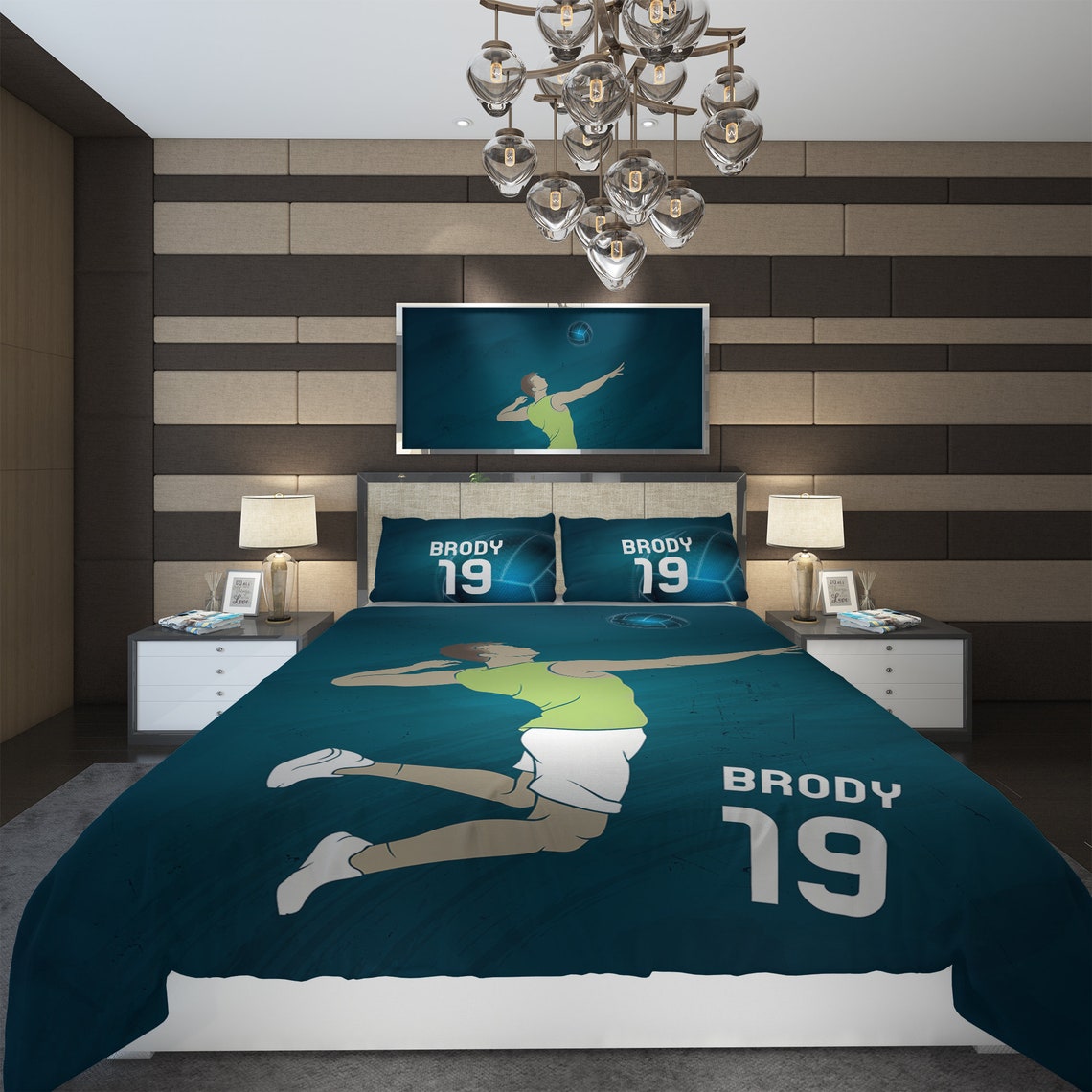 Custom Volleyball Bedding Volleyball Player Bedding Custom Etsy