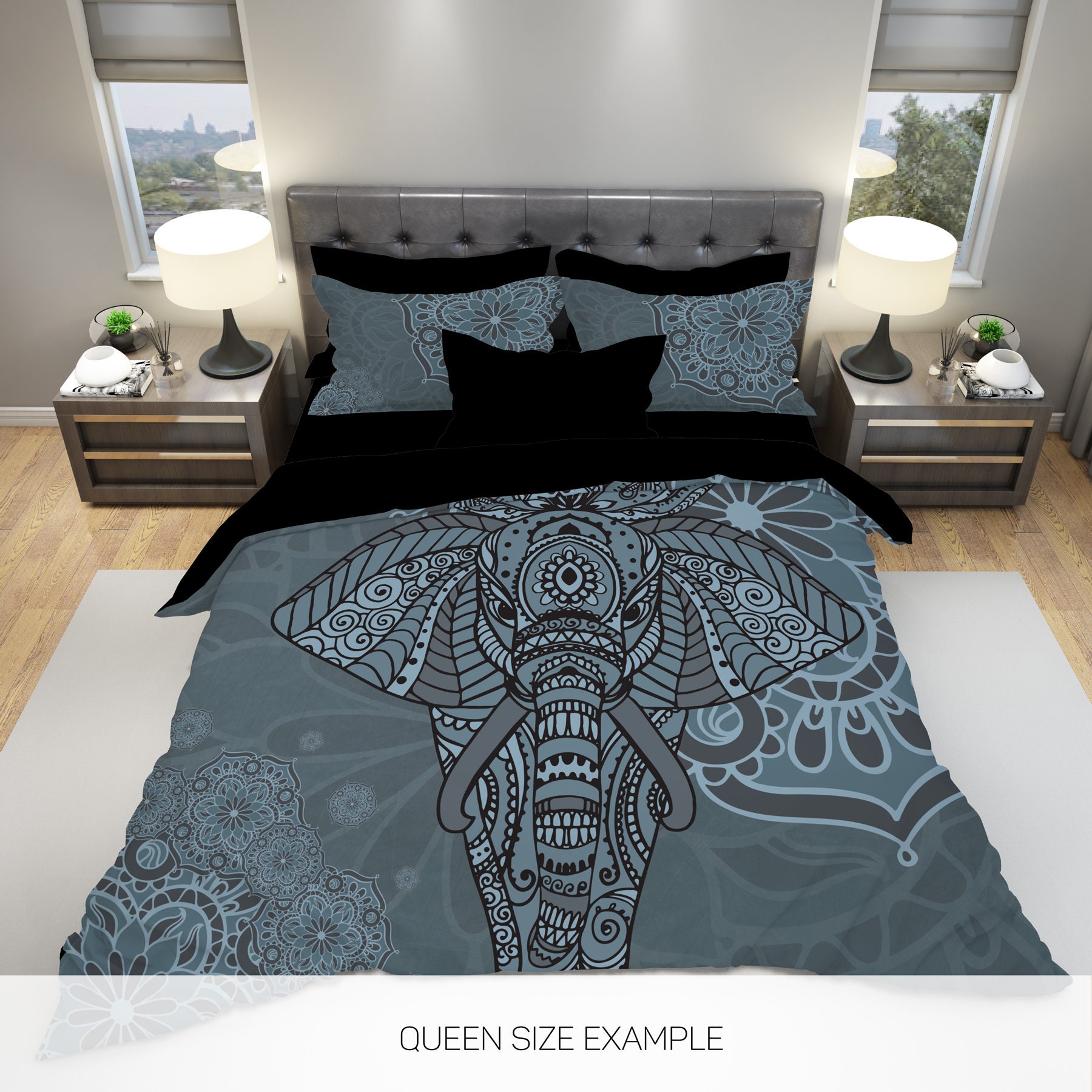Elephant Comforter Elephant Boho Comforter Indian Comforter Etsy