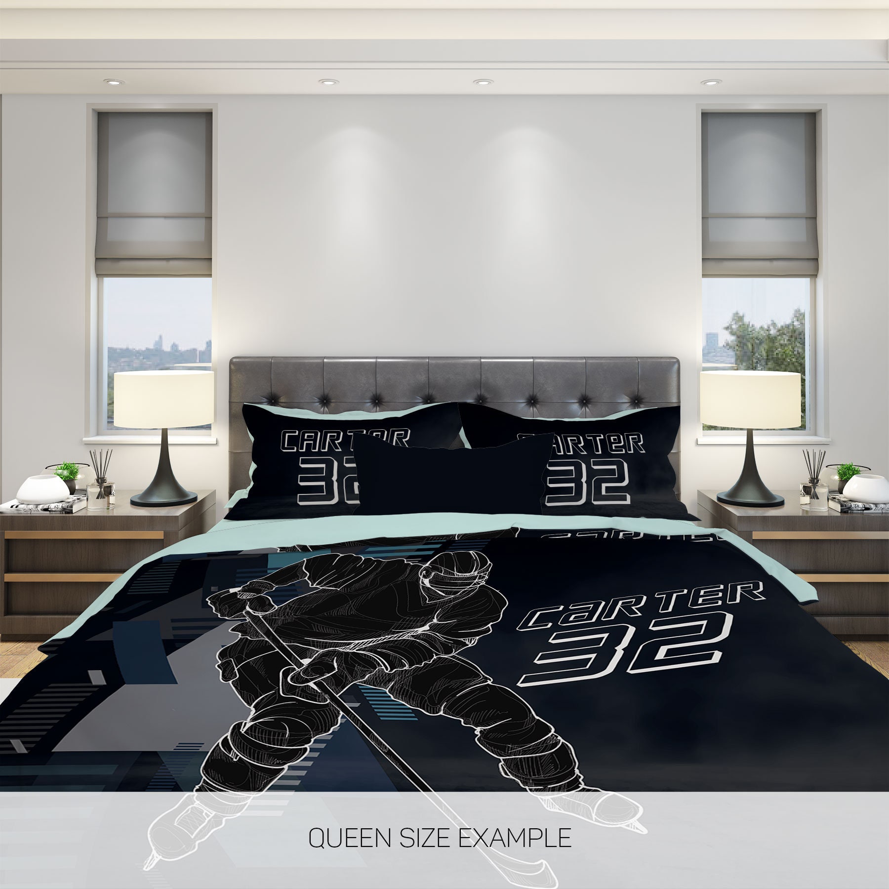 Custom Fantastic Hockey Goalie Bedding Set, Hockey Sheets Full Twin