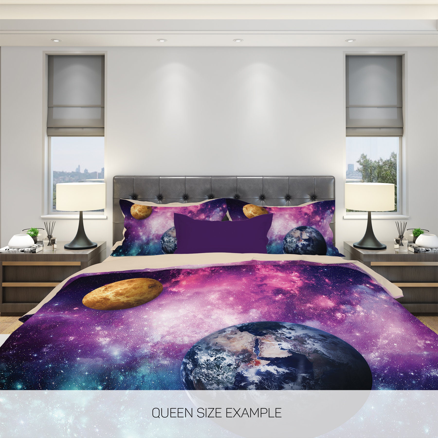 Galaxy Bedding Set Nebula Galaxy Bedding Galaxy Duvet Cover Etsy