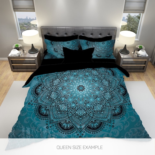 Mandala Boho Bedding MANDALA Duvet Cover Set Bohemian Etsy