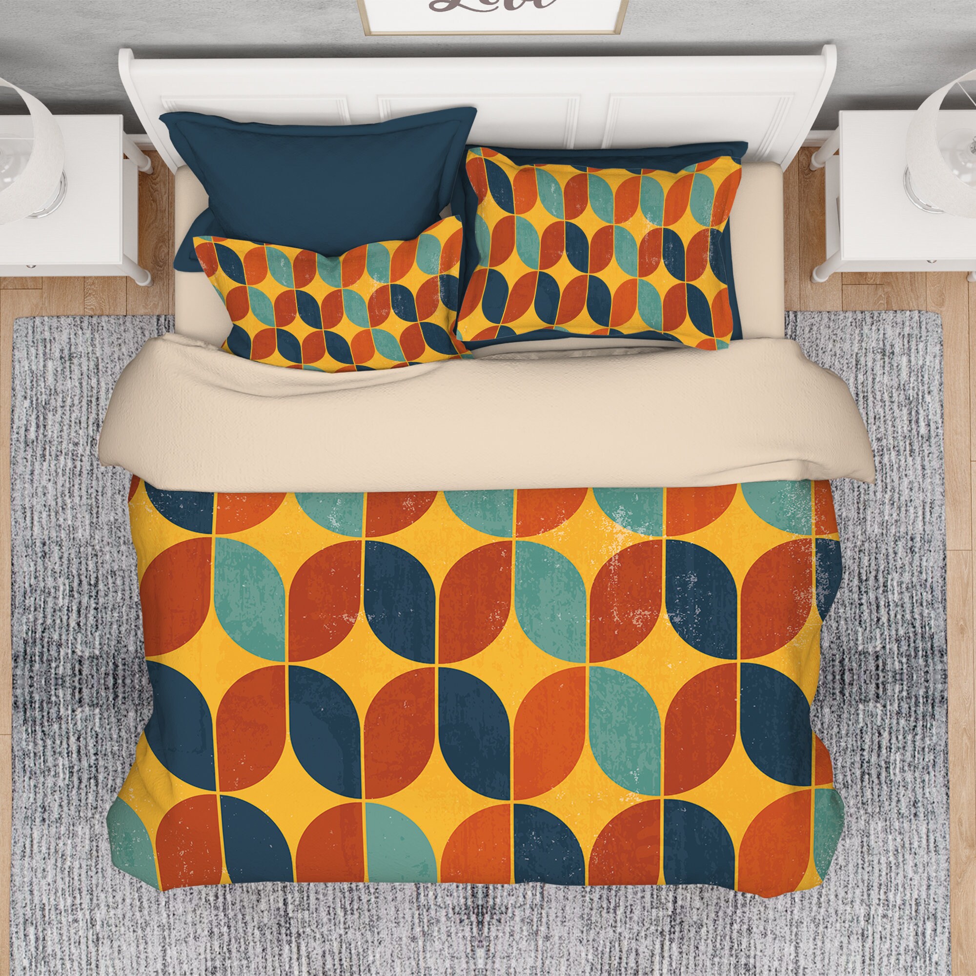 Retro Comforter Modern Comforter Set Retro Style Comforter Etsy