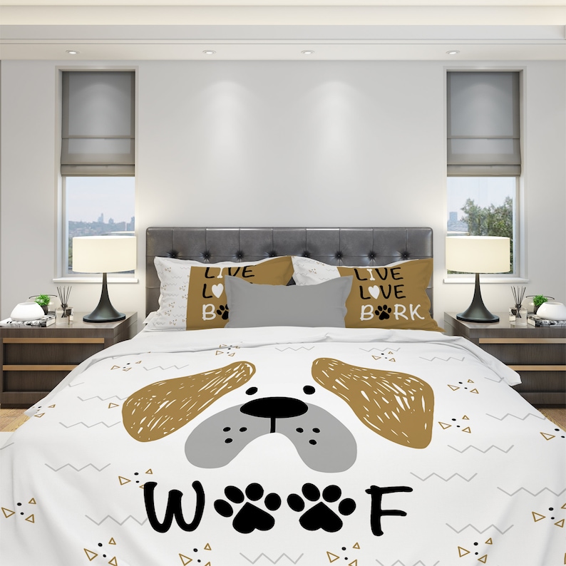 Pet Dogs Duvet Cover Dog Lover Duvet Cover Bedding Set Home Etsy