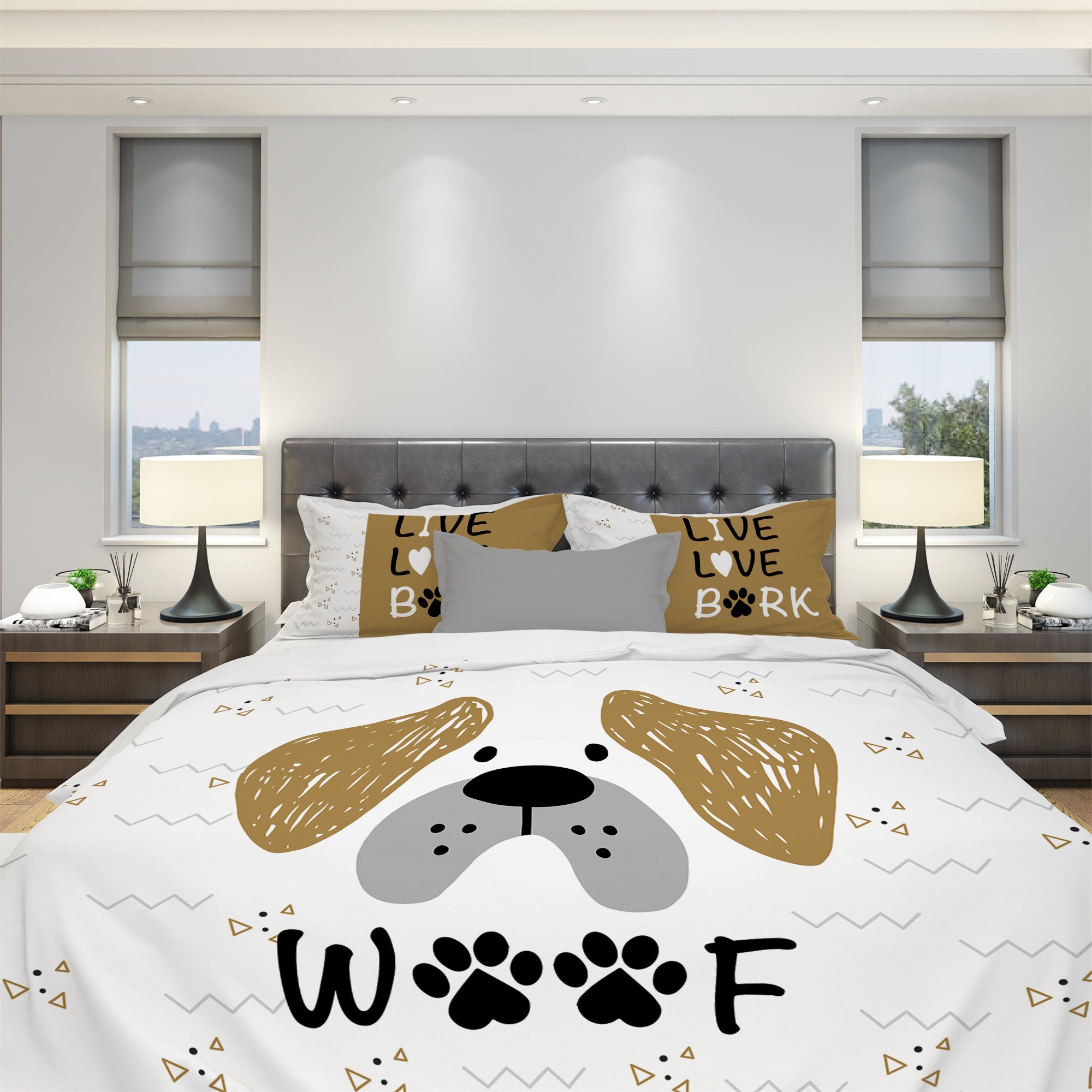 Pet Dogs Duvet Cover Dog Lover Duvet Cover Bedding Set Home Decor
