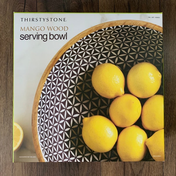 Thirstystone mango-wood serving bowl