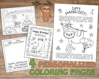 Download Sloth Coloring Pages Etsy