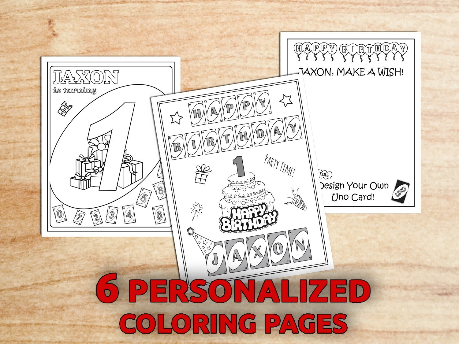 Uno Birthday Party Coloring pages 1st birthday Uno Party - Etsy.de