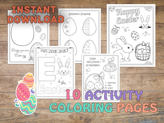 EASTER Activity Coloring Pages Party favors Printable