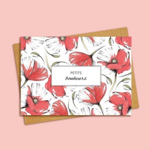 Carte double A6 | Illustration | Fleurs coquelicots